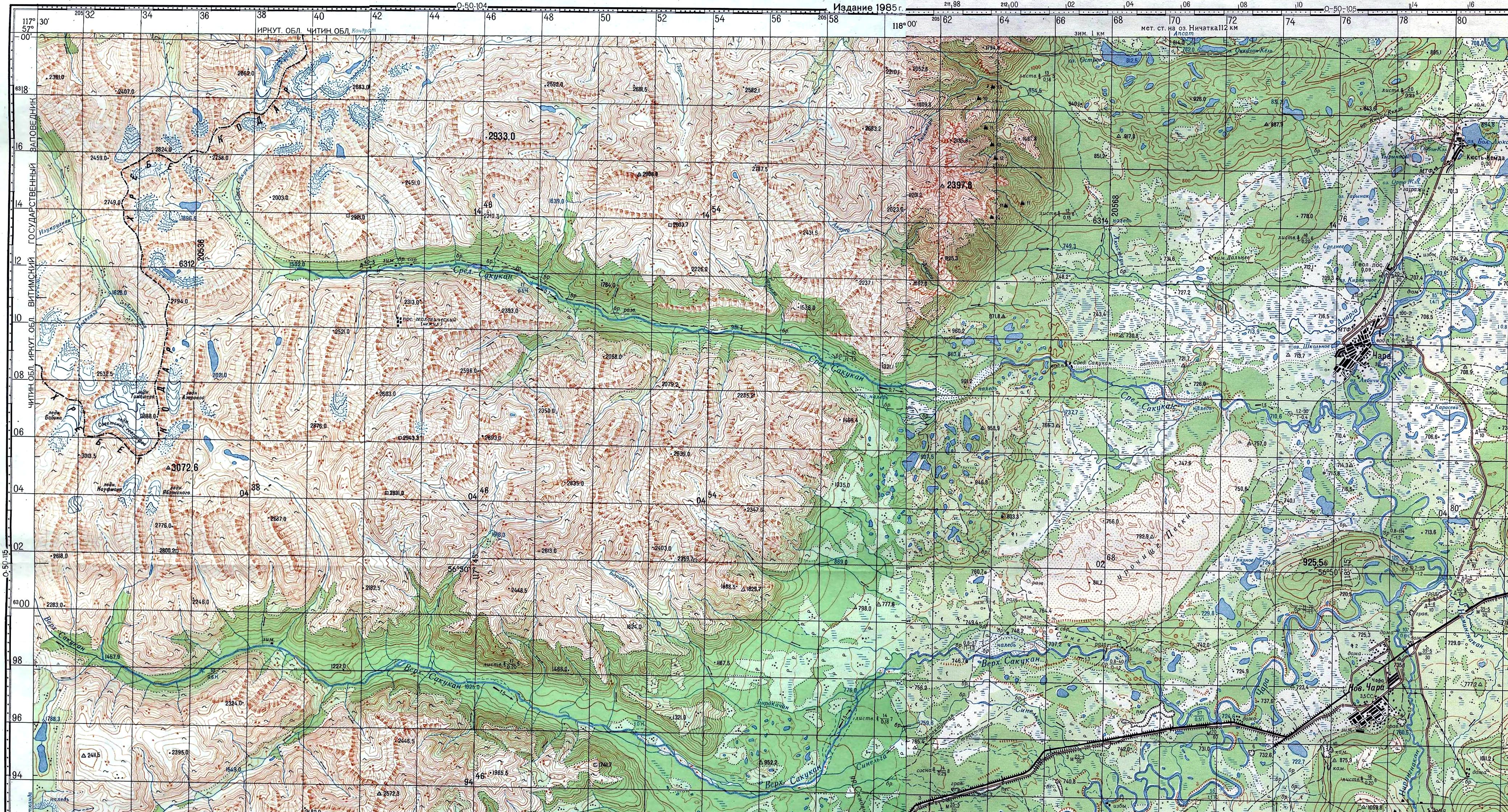 Карта забайкальского края новая чара